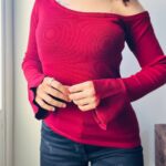 بلوز یقه رومی آستین کلوش